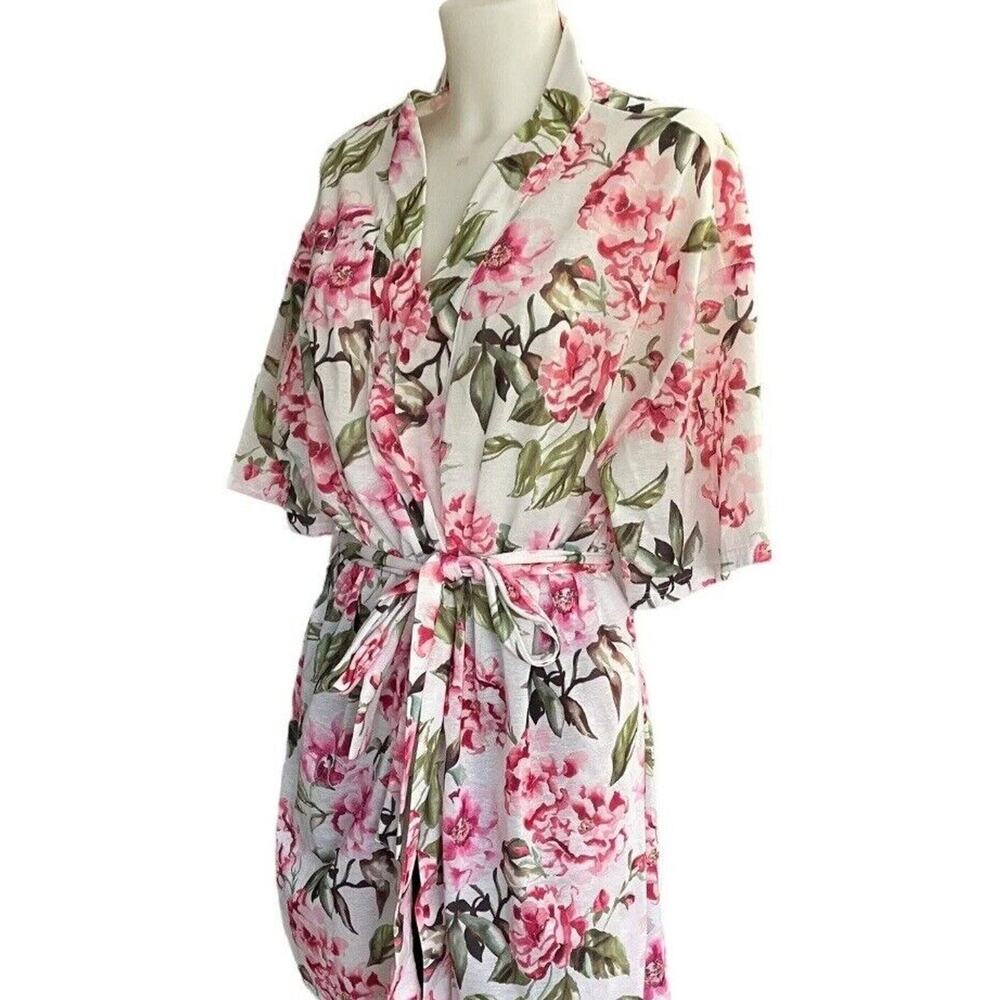 Show Me Your Mumu Pink Floral Robe OS Romantic Cottagecore Coastal Bridal